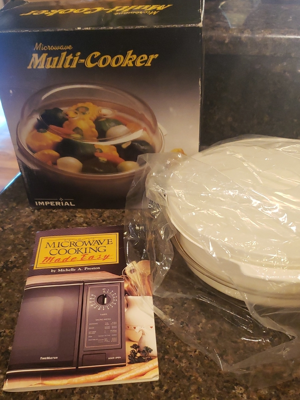 NWOT - Microwave Multi-Cooker By Imperial - Clear and Cream- In Original Package